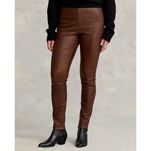 Polo Ralph Lauren | Leather Skinny Pant in Forest Brown Size XXL